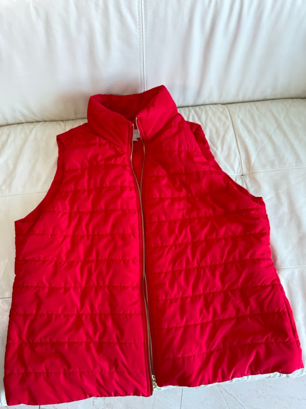 Michael Kors Bright Red Quilted Vest